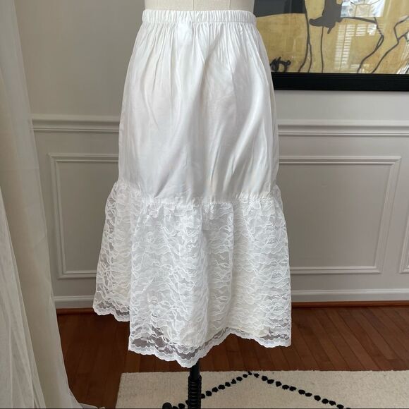 Vintage 80s Slip Betsy’s Things White Lace L - Picture 5 of 9